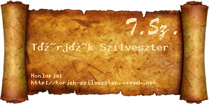 Törjék Szilveszter névjegykártya